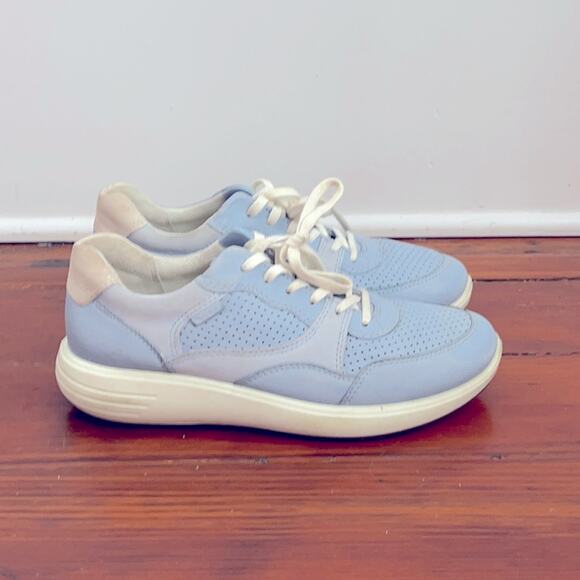 ECCO Soft 7 Runner leather comfort lace up sneakers sz 6 - Picture 1 of 6